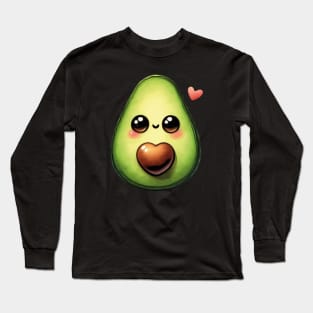 Kawaii Avocado Long Sleeve T-Shirt